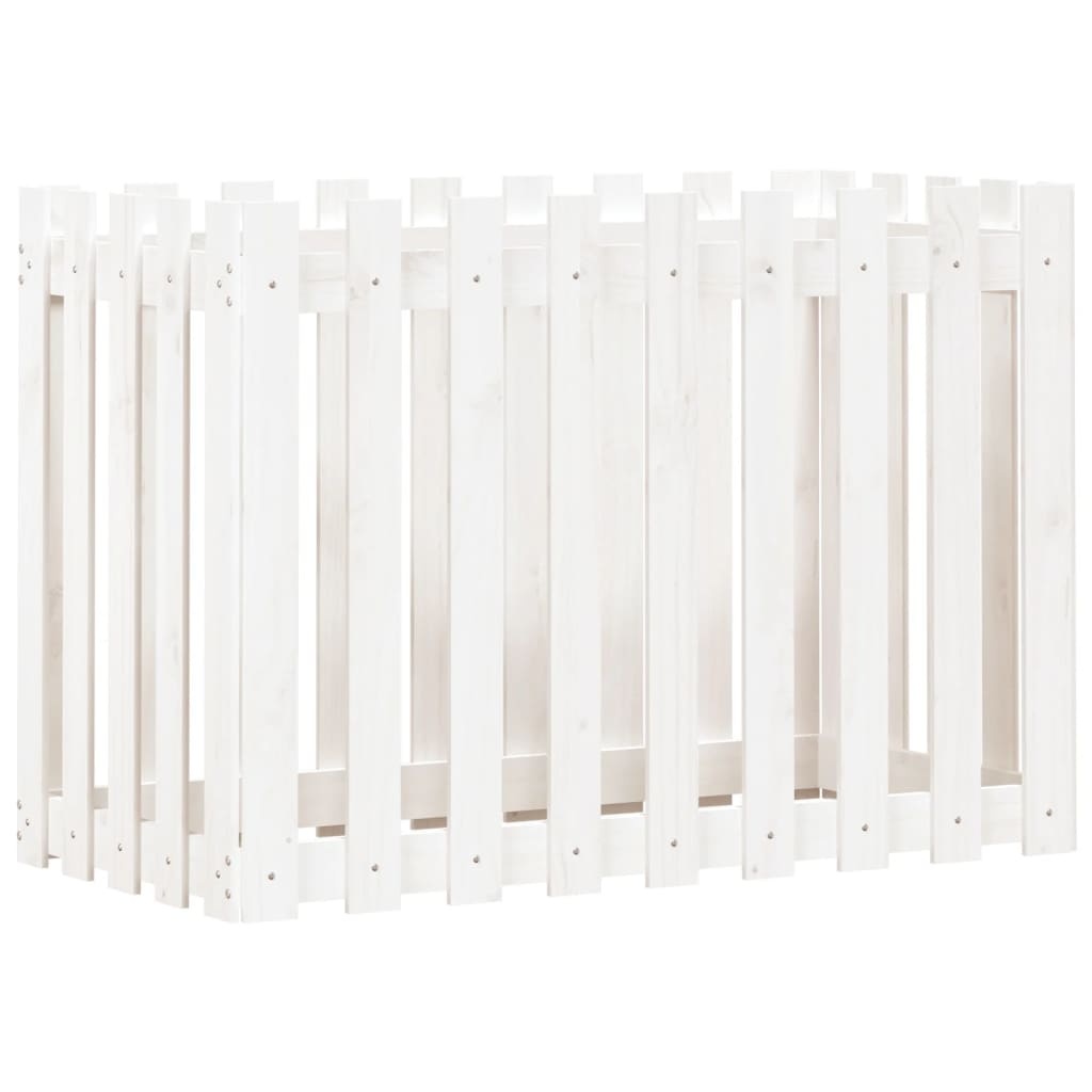 VidaXL Plantenbak verhoogd hekontwerp 100x50x70 cm grenenhout wit