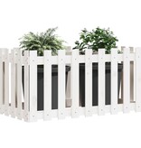 VidaXL Plantenbak verhoogd hekontwerp 100x50x70 cm grenenhout wit