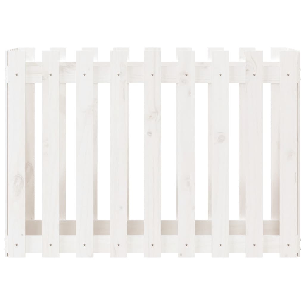 VidaXL Plantenbak verhoogd hekontwerp 100x50x70 cm grenenhout wit