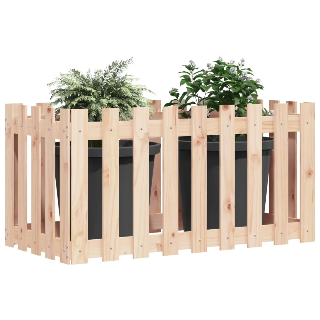 VidaXL Plantenbak verhoogd met hekontwerp 100x50x70 cm grenenhout