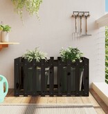 VidaXL Plantenbak verhoogd hekontwerp 100x50x50 cm grenenhout zwart