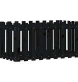 VidaXL Plantenbak verhoogd hekontwerp 100x50x50 cm grenenhout zwart