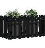 VidaXL Plantenbak verhoogd hekontwerp 100x50x50 cm grenenhout zwart