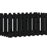 VidaXL Plantenbak verhoogd hekontwerp 100x50x50 cm grenenhout zwart