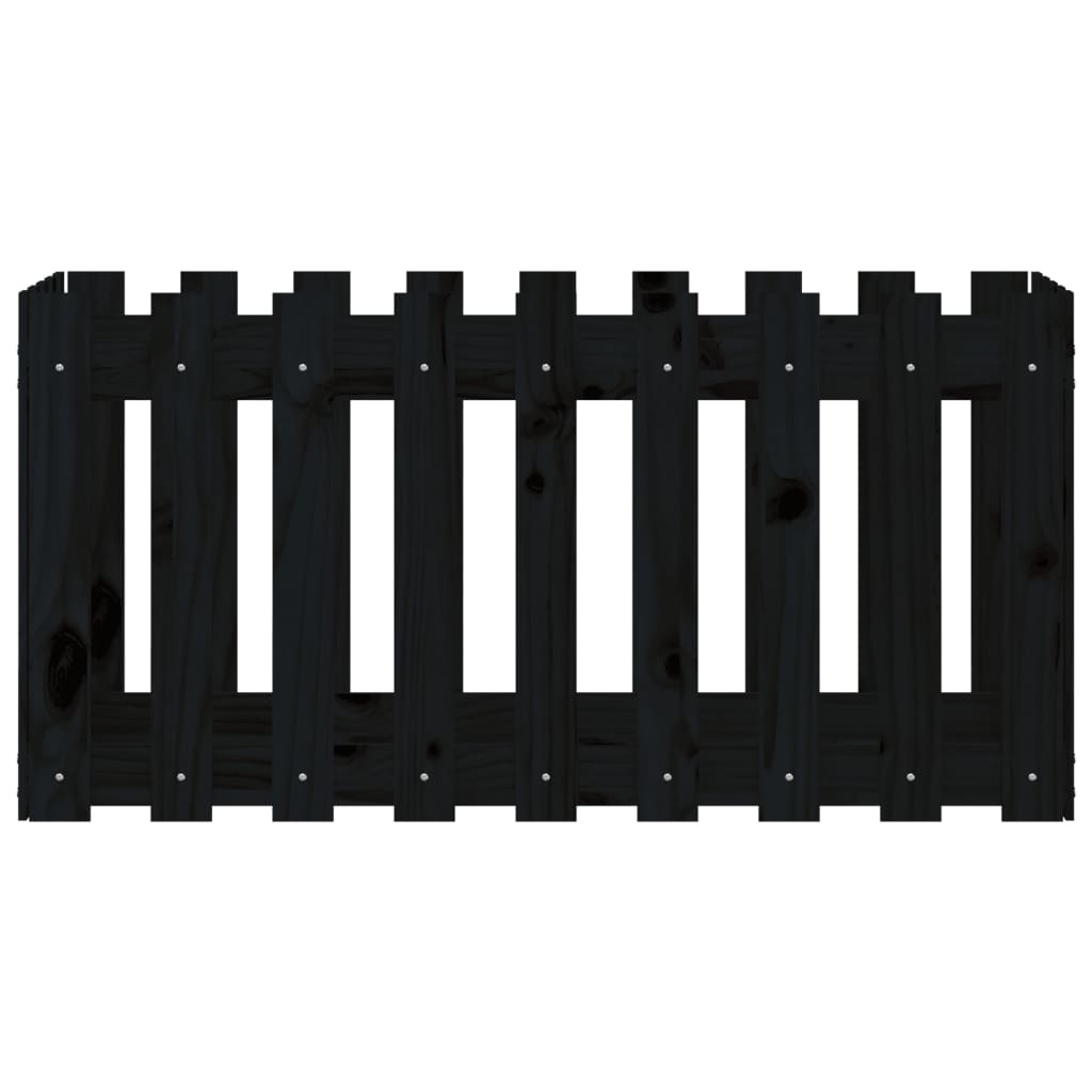 VidaXL Plantenbak verhoogd hekontwerp 100x50x50 cm grenenhout zwart