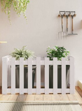 VidaXL Plantenbak verhoogd hekontwerp 100x50x50 cm grenenhout wit