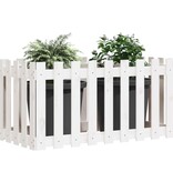 VidaXL Plantenbak verhoogd hekontwerp 100x50x50 cm grenenhout wit