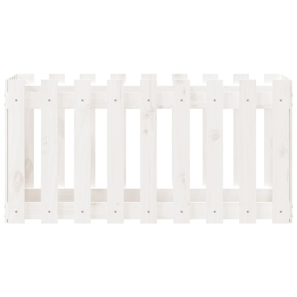 VidaXL Plantenbak verhoogd hekontwerp 100x50x50 cm grenenhout wit