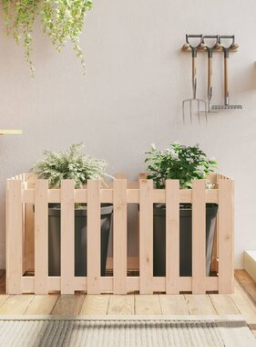 VidaXL Plantenbak verhoogd met hekontwerp 100x50x50 cm grenenhout