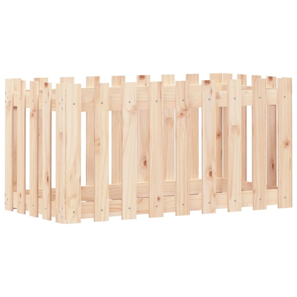 VidaXL Plantenbak verhoogd met hekontwerp 100x50x50 cm grenenhout