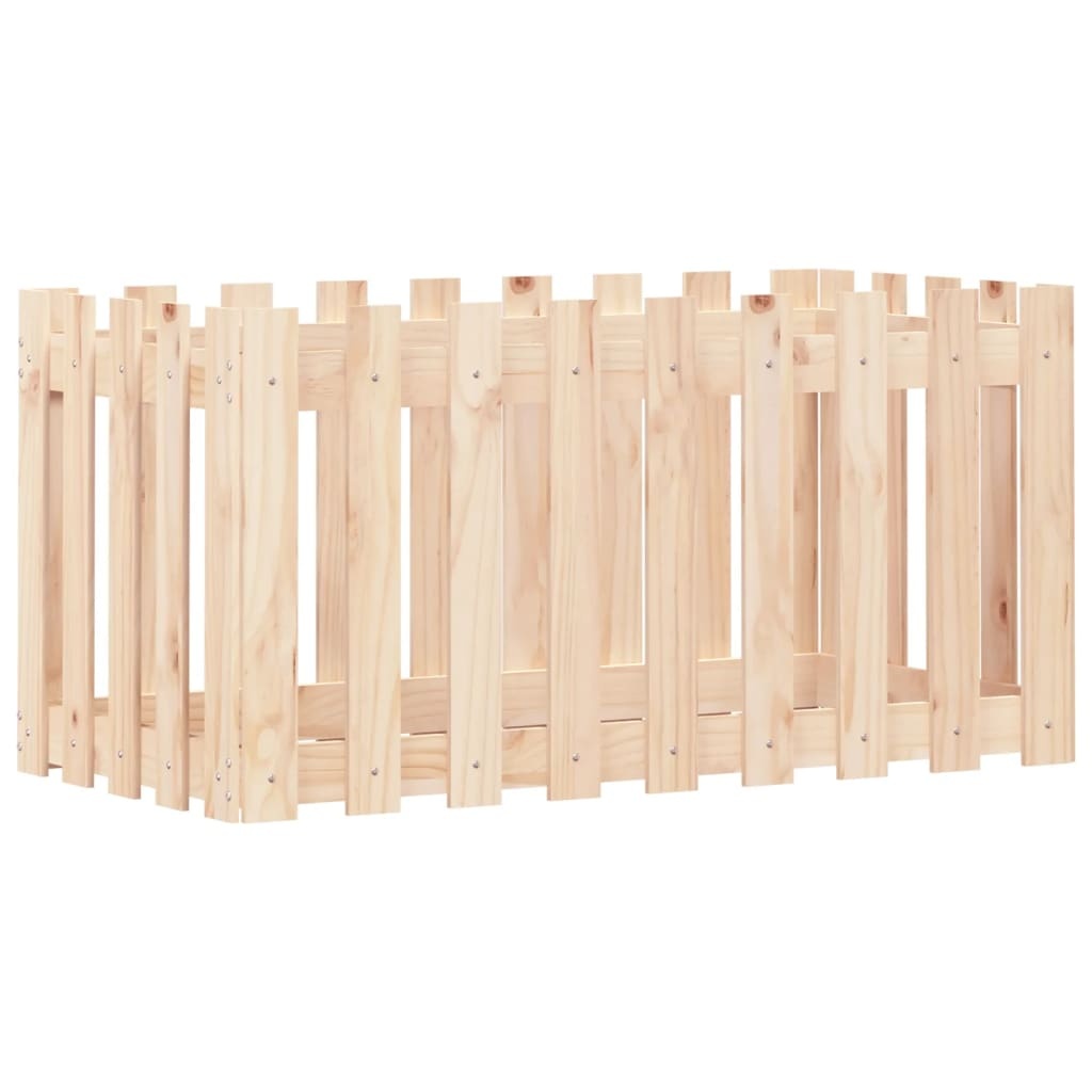 VidaXL Plantenbak verhoogd met hekontwerp 100x50x50 cm grenenhout