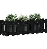 VidaXL Plantenbak verhoogd hekontwerp 100x30x30 cm grenenhout zwart