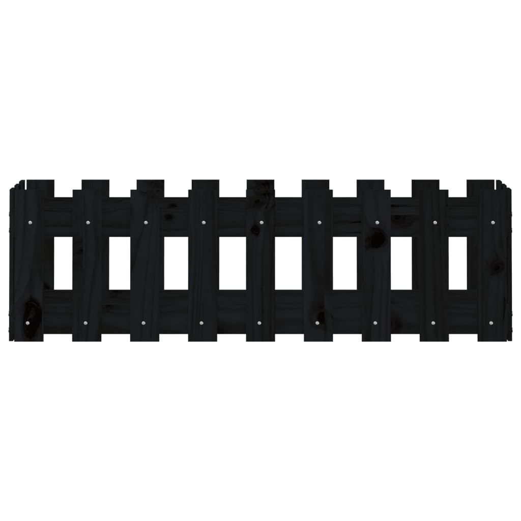 VidaXL Plantenbak verhoogd hekontwerp 100x30x30 cm grenenhout zwart