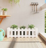 VidaXL Plantenbak verhoogd hekontwerp 100x30x30 cm grenenhout wit