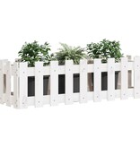 VidaXL Plantenbak verhoogd hekontwerp 100x30x30 cm grenenhout wit