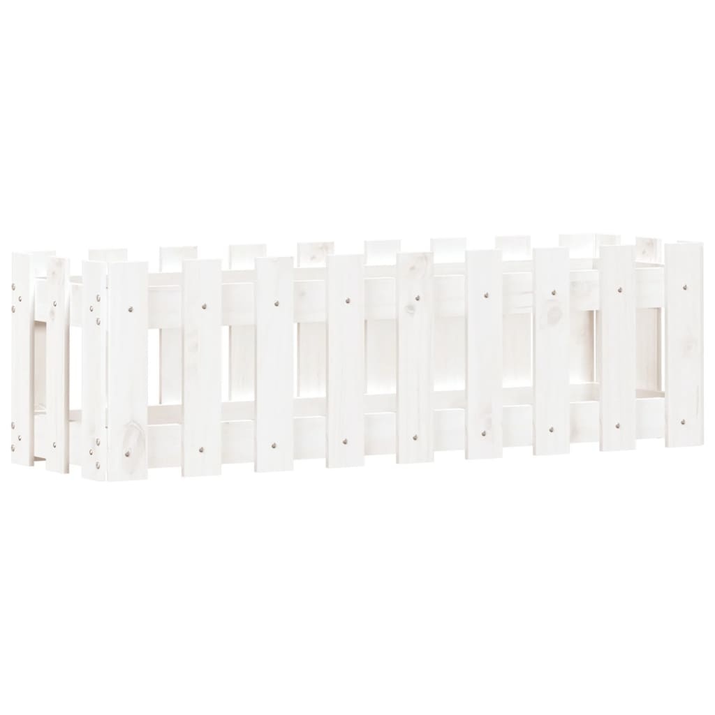 VidaXL Plantenbak verhoogd hekontwerp 100x30x30 cm grenenhout wit