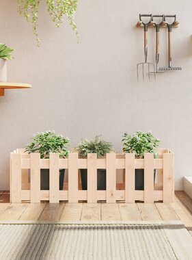 VidaXL Plantenbak verhoogd met hekontwerp 100x30x30 cm grenenhout