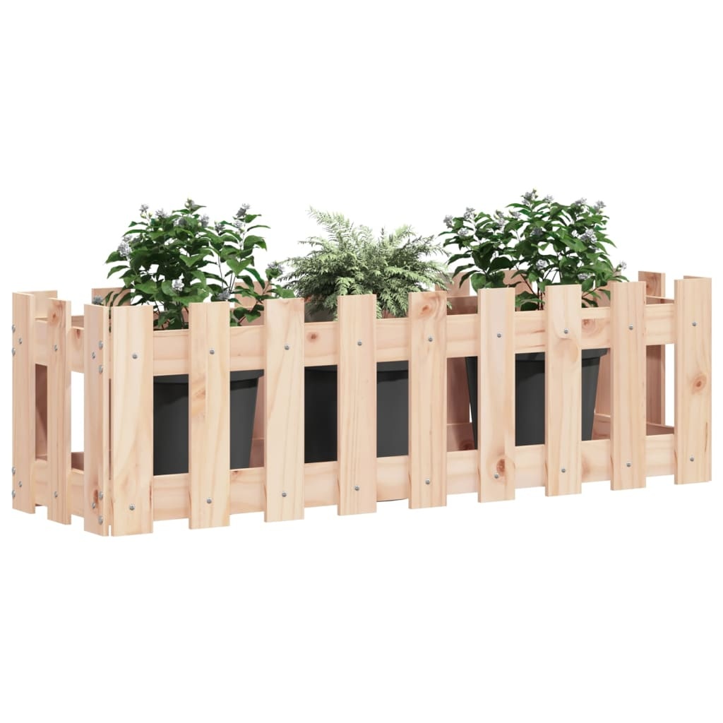 vidaXL Plantenbak verhoogd met hekontwerp 100x30x30 cm grenenhout