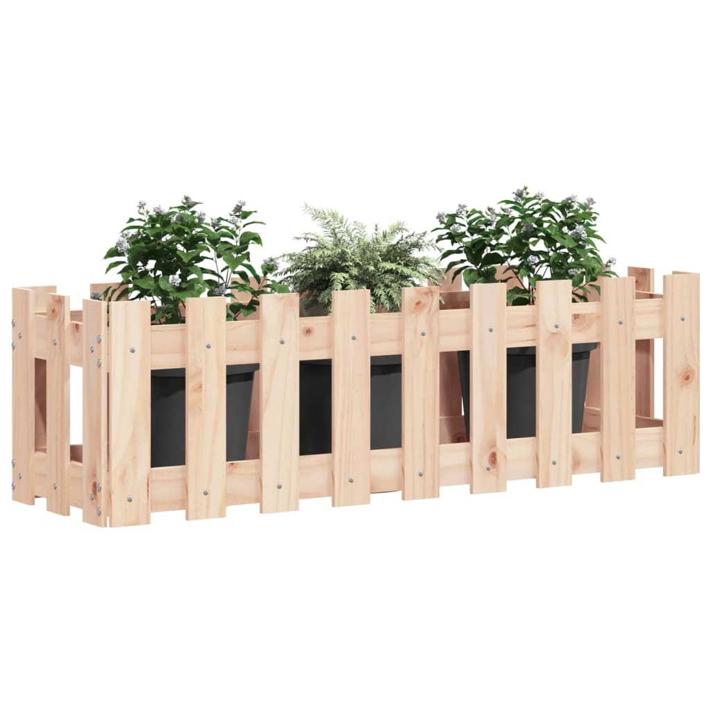 VidaXL Plantenbak verhoogd met hekontwerp 100x30x30 cm grenenhout