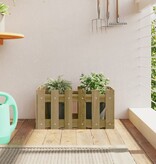 VidaXL Plantenbak met hekontwerp 60x30x30 cm geïmpregneerd grenenhout