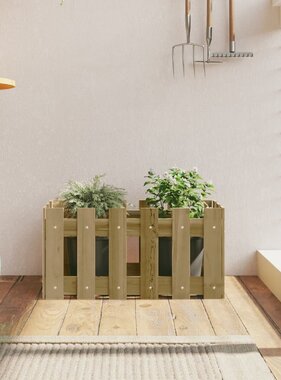 VidaXL Plantenbak met hekontwerp 60x30x30 cm geïmpregneerd grenenhout