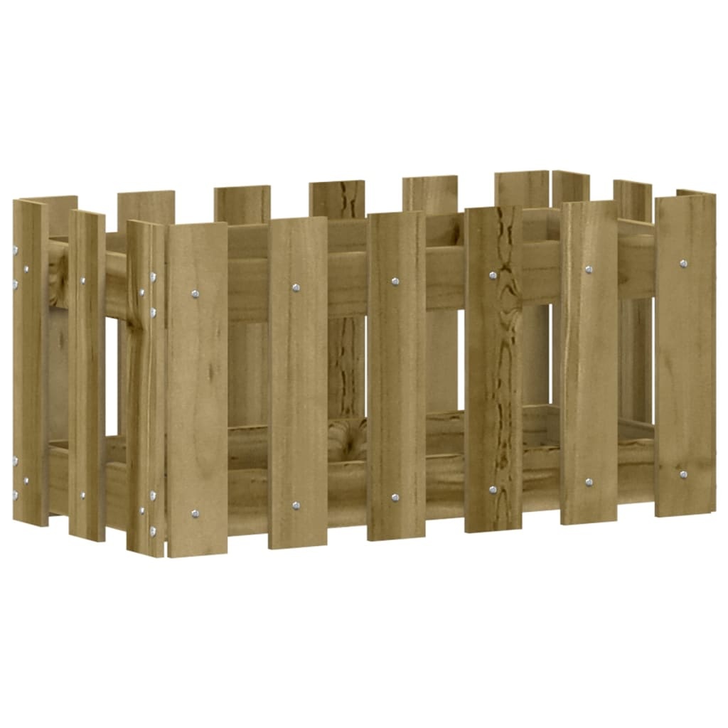 VidaXL Plantenbak met hekontwerp 60x30x30 cm geïmpregneerd grenenhout