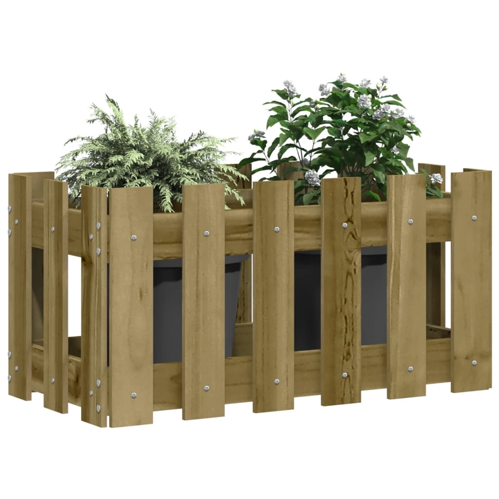 vidaXL Plantenbak met hekontwerp 60x30x30 cm geïmpregneerd grenenhout