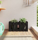 VidaXL Plantenbak met hekontwerp 60x30x30 cm massief grenenhout zwart