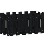 vidaXL Plantenbak met hekontwerp 60x30x30 cm massief grenenhout zwart