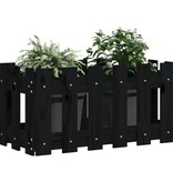 VidaXL Plantenbak met hekontwerp 60x30x30 cm massief grenenhout zwart