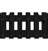 VidaXL Plantenbak met hekontwerp 60x30x30 cm massief grenenhout zwart