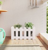 VidaXL Plantenbak met hekontwerp 60x30x30 cm massief grenenhout wit