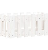 VidaXL Plantenbak met hekontwerp 60x30x30 cm massief grenenhout wit