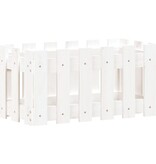 VidaXL Plantenbak met hekontwerp 60x30x30 cm massief grenenhout wit