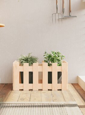 VidaXL Plantenbak met hekontwerp 60x30x30 cm massief grenenhout