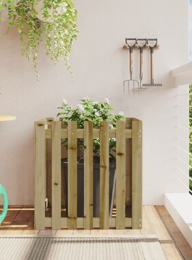 VidaXL Plantenbak met hekontwerp 70x70x70 cm geïmpregneerd grenenhout