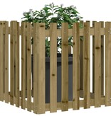 VidaXL Plantenbak met hekontwerp 70x70x70 cm geïmpregneerd grenenhout