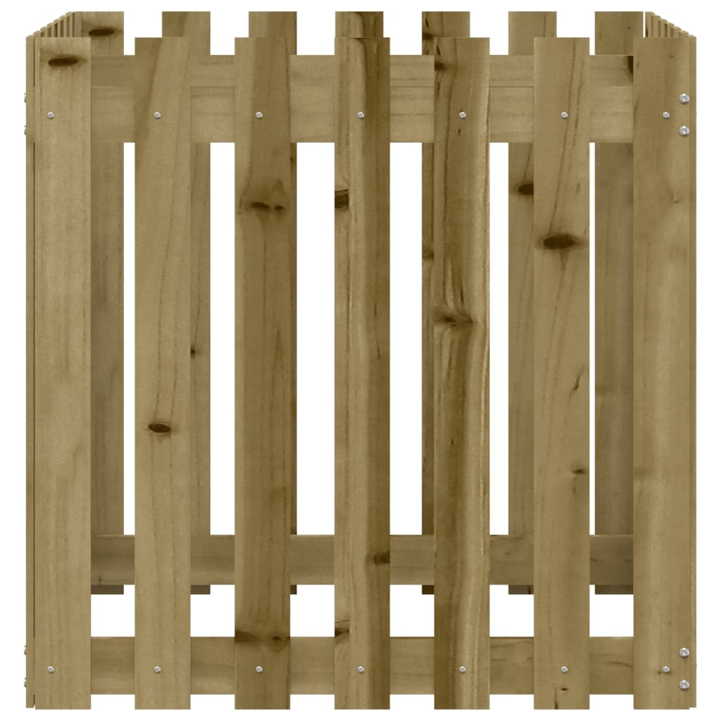 VidaXL Plantenbak met hekontwerp 70x70x70 cm geïmpregneerd grenenhout