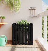 VidaXL Plantenbak met hekontwerp 70x70x70 cm massief grenenhout zwart