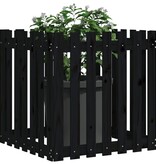 VidaXL Plantenbak met hekontwerp 70x70x70 cm massief grenenhout zwart