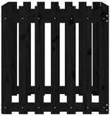 VidaXL Plantenbak met hekontwerp 70x70x70 cm massief grenenhout zwart
