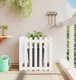 VidaXL Plantenbak met hekontwerp 70x70x70 cm massief grenenhout wit