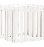 VidaXL Plantenbak met hekontwerp 70x70x70 cm massief grenenhout wit