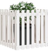 VidaXL Plantenbak met hekontwerp 70x70x70 cm massief grenenhout wit