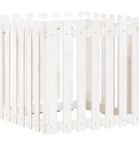 VidaXL Plantenbak met hekontwerp 70x70x70 cm massief grenenhout wit