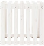 VidaXL Plantenbak met hekontwerp 70x70x70 cm massief grenenhout wit