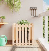 VidaXL Plantenbak met hekontwerp 70x70x70 cm massief grenenhout