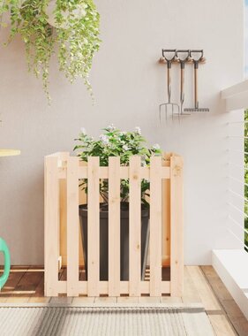 VidaXL Plantenbak met hekontwerp 70x70x70 cm massief grenenhout