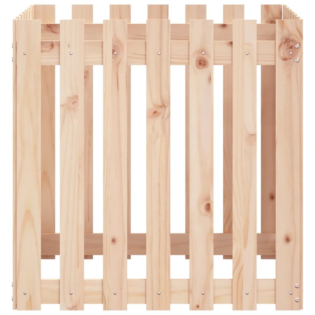 VidaXL Plantenbak met hekontwerp 70x70x70 cm massief grenenhout