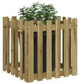 VidaXL Plantenbak met hekontwerp 60x60x60 cm geïmpregneerd grenenhout